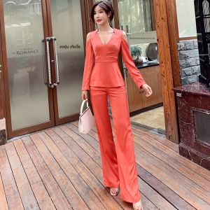 MUBEELE | ชุดกางเกงขายาวผู้หญิงเซ็กซี่แขนกุดคอวีทรงเข้ารูป ชุดสองชิ้น ชุดทำงานฤดูร้อน 2025 ชุดทำงานลำลอง