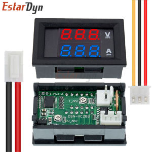 Estardyn DC 0-100V 10A 2in1 Digital Voltmeter Ammeter 0.28in Mini LED Panel Meter Red Blue Display