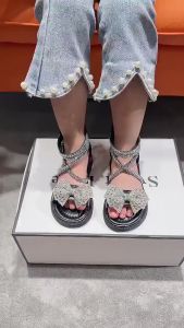 (Nhập Nguyên Hộp) Dép Sandal Bé Gái Đi Học Đi Chơi Dép Chiến Binh Nơ Đính Đá Phong Cách Công Chúa Sang Trọng Cho Bé Yêu