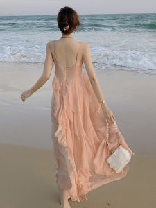 Beach Vacation Dress Female Fairy Summer Sanya Beautiful Small Skirt Photography Good Looking Beach Skirt A-Line Long Dress