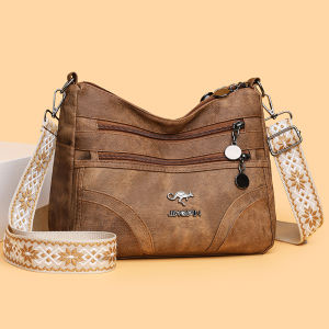 Retro Luxury Casual Versatile Wide Shoulder Crossbody Bag Womens Bag 2025 New Single Shoulder Small Square Bag Mom Bag