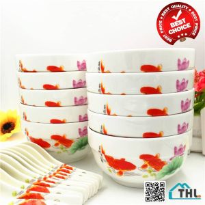 Korea Style Porcelain Soup Bowl Noodle Bowl MangkuK Ceramic Japanese Ceramic Soup Spoon Dinner Spoon Rice Spoon Ramen Soup Spoon Dessert spoon