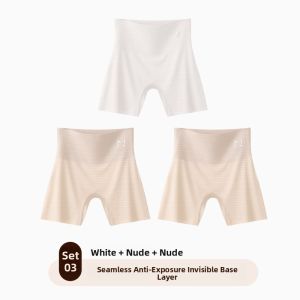 MiiOW | High Waist Ice Silk Safety Pants Womens Thin Briefs Anti Exposure Shorts Comfortable Underwear Invisible Summer Bottoms