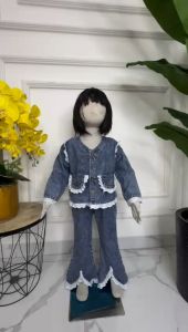 Stelan Jins Anak Perempuan Import Korean Style & Celana Jins Cutbray