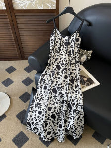 PAIBOLI | French Light Mature Stylish V-Neck Waist-Cinched Long Dress 2026 Summer New Chiffon
