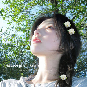 Summer Womens Tea Flower Hair Clips Side Bangs Duckbill Clip Hair Accessories Forest System Fresh out Fashion Jewelry