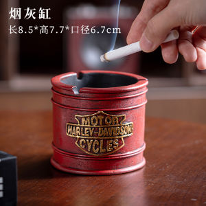 ถ้วยบุหรี่ทรงสี่เหลี่ยมสไตล์ย้อนยุคขนาดใหญ่สำหรับบาร์และออฟฟิศ วัสดุโพลีเอสเตอร์ สไตล์อเมริกัน ดีไซน์ทันสมัย ​​ป้องกันควันบุหรี่