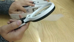 LED Magnifying Glass 45X Auxiliary Reading With 3 LED Light Handheld Magnifying High Definition