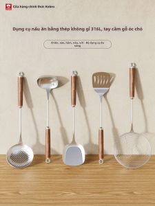 KBH | Stainless Steel Walnut Wooden Kitchen Utensils Set