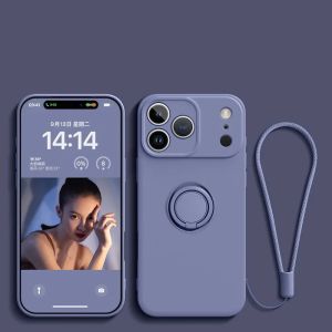 szhaiyu | Liquid Silicone Ring Stand Magnetic Case for iPhone 18 17 Air 16E 15 14 13 12 11 Pro Max 16 Plus Shockproof Soft Protectic Case
