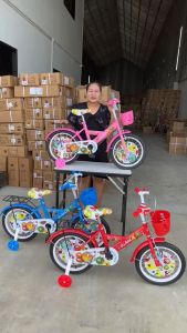 จักรยานเด็ก16นิ้ว F6 เหล็ก ยางเติมลม มีตะกร้า เบาะซ้อนท้าย แถมกระดิ่ง เหมาะกับเด็ก 3-6ปี