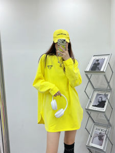 Trendy Cotton Long Sleeve T-Shirt Embroidered Loose Fit Bottoming Top Autumn Winter Thickened Casual Style Creative Pattern