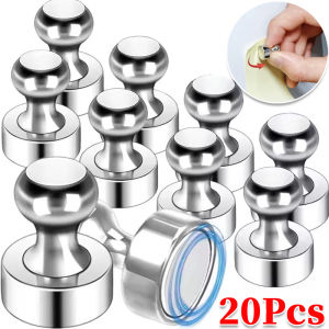 20 ชิ้น หมุดแม่เหล็กแบบแม่เหล็กแรงสูง / หมุดแม่เหล็กนีโอไดเมียมสำหรับไวท์บอร์ด / หมุดแม่เหล็กสำหรับจัดเก็บของในสำนักงานและโรงเรียนในบ้าน
