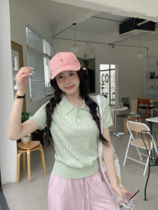 Knitted Short Sleeve Summer Retro Polo Shirt