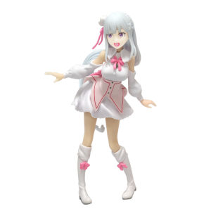 Bandai | 17cm Re: Zero Starting Life in Another World Anime Figure Emilia Action Figures Kawaii Memory Snow Emilia Model PVC Toys Gifts