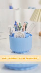 Bayar Di Tempat - Organizer Alat Tulis 5 Slot / Rak Putar Pena Serbaguna 360°
