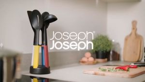 Joseph Joseph Elevate Slim 4-Piece Utensil Set with Ultra-compact storage stand - Multicolour