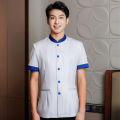 High-End Cleaning Uniform Set for Women Short Sleeve Household Property Management Workwear Hotel Housekeeping Outfit. 