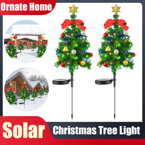 Christmas Tree Solar Lights Outdoor Waterproof LED Garden Pathway Lawn Landscape Festive Decorative Floor Lights Christmas Decor