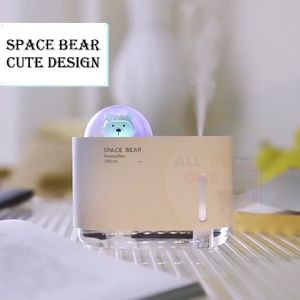 LED Air Humidifier Galaxy Space Bear LED Silent Atomization Essential Oil Aesthetic Mist Maker Purification Aroma Diffuser Lamp 加湿器