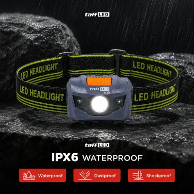 TaffLED Senter Kepala Headlamp LED Flashlight Putih dan Merah Tahan Air - W30