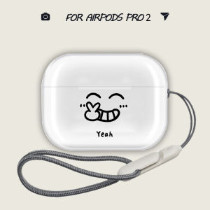 Humorous Cute Airpods pro 3 Protective Case Transparent Bluetooth Earphone Shell Simple Cool Style Apple Earphone Protector
