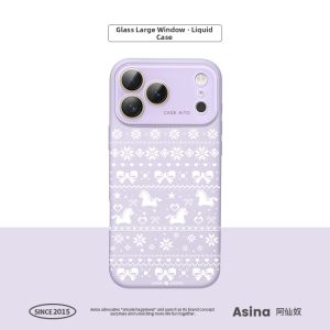 Asina | Cute Liquid Silicone Phone Case Full Lens Protection Large View Window for iPhone