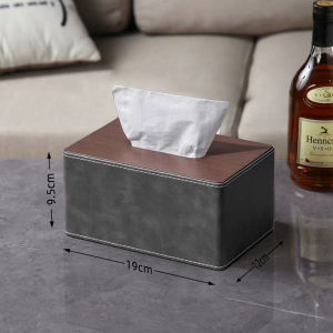 Luxurious Leather Tissue Box Creative Home Living Room Nordic Style Dustproof Design Velvet Lining Flip Cover No Assembly Required
