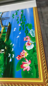 Tranh gạch hoa sen trang trí tường