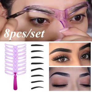 Reusable Eyebrow Stencil Kit - Professional Eyebrow Shaping Template & Makeup Tool for Perfectly Shaped Symmetrical Brows at Ho