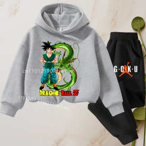Bandai | 2026 2pcs Dragon Ball Z Spring Winter Boys Baby Boys Girls Clothes Hoodie + Pants Sport Suit Goku Sweatshirts Sport Hoodie Sets