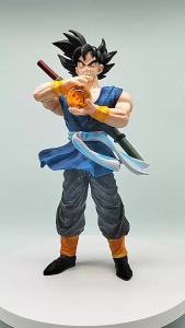 Bandai | Dragon Ball Z Super Saiyan Goku Rage Statue Holding Dragon Ball Anime Figure Desktop Decor