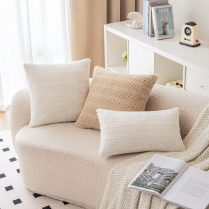 ปลอกหมอนข้าวโพดสีทึบสีทึบปลอกหมอนขนสัตว์ง่ายห้องนั่งเล่นที่ใส่โซฟาหมอนข้างเตียงไม่มีส่วนแทรก