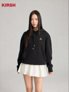 Hooded Sweatshirt with Classic Embroidery Loose Knit