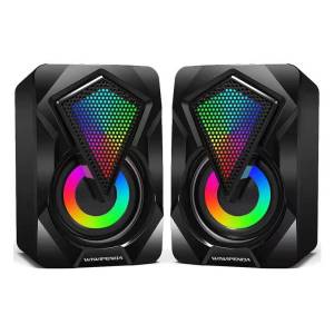 X2 Desktop Computer Multimedia Audio Home Mini RGB Colorful USB Speaker with Wired Subwoofer for Enhanced Sound Experience