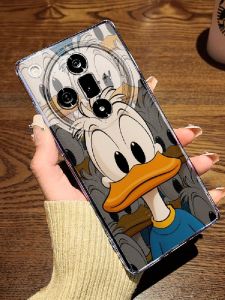 Oppo FindX9/X8 Cartoon Donald Duck Phone Case Transparent X7 X6Pro X5 X3 Creative Full Cover Lens Protection Ultra Soft Shell Protective Cover