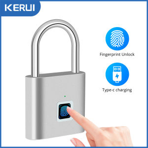 Anti-Theft Fingerprint Lock Keyless Waterproof Smart Lock Fingerprint Padlock Zinc Alloy Intelligent Safety Electronic Door Lock
