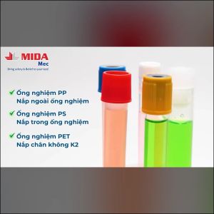 Ống nghiệm nhựa không nắp 16x100 PS MIDAMEC đóng gói 250 cái/bao