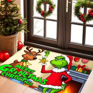 VIKAMA Christmas Mat Outdoor Welcome Mat Living Room Decorative Mat Bedroom Kitchen Balcony Comfortable In And Out Foot Mat