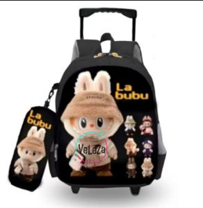 Tas Ransel Troli Anak LABUBU VIRAL tas anak sekolah TK SD tas troli tas ransel tas anak