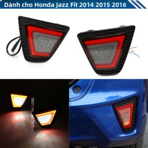 Bộ Đèn Phản Quang Cản Sau LED Honda Jazz Fit 2014-2016 Tích Hợp Đèn Xi Nhan Đèn Phanh & Đèn Lùi Chất Liệu ABS Màu Đỏ
