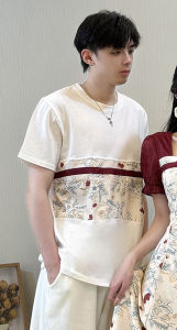 French Couples Summer Ins Fashion Short-Sleeved T-shirt Floral Dress Niche Design Dress One-Piece Dress