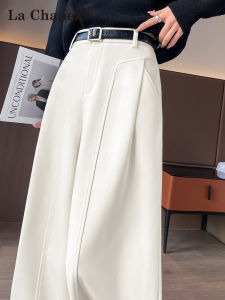 Quần Ống Rộng La Chapelle Cho Nữ Mùa Thu Đông Có Lót Lông Cừu Cao Đến Eo Quần Ống Đứng Quần Ống Rộng Quần Ống Loe Quần Ống Rộng