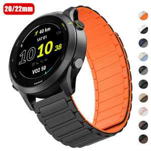 22 20mm Magnetic Silicone Band Strap For Garmin Venu 2 Plus/3/2/Venu SQ 2/Vivoactive 5/4/3 Strap For Forerunner 245 255 265 55