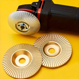 Woodworking Grinding Disc Three-Piece Set 100mm Wide/16Mm Metal Hole Curved Bevel Design Electric Grinder Grinding Disc Wood Cutting Engraving Polishing Tool Set