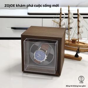 Máy Lên Dây Đồng Hồ ZOEJOE Một Ngăn Kiểu Đứng Có Vỏ Da PU Trong Suốt Sử Dụng Nguồn USB Động Cơ Êm Ái Món Quà Lý Tưởng Cho Nam Và Nữ