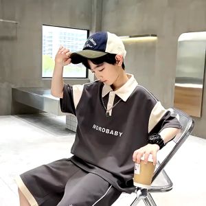 (18-52kg) Bộ đồ đồ bộ bé trai ngắn tay mẫu polo Baby từ 5-16 tuổi. Quần áo trẻ em mùa hè cộc tay cho bé thời trang phong cách năng động. Bảng size ở ảnh cuối