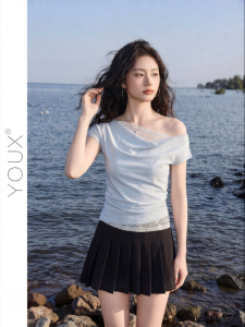 YOUXIANG | Áo Thun Nối Ren Elegance Giảm Cân