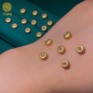 Gold Plated Silicone Positioning Beads DIY Bracelet Spacer Accessories Hand Chain Separator Half Finished Product Fashion Jewelry