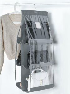 Bag Storage Hanging Bag Fabric Household Dustproof Bag 6 Gree Body Wall Hanging Decoration Type Wardrobe Cabinet Storage Dormitory Fantastic